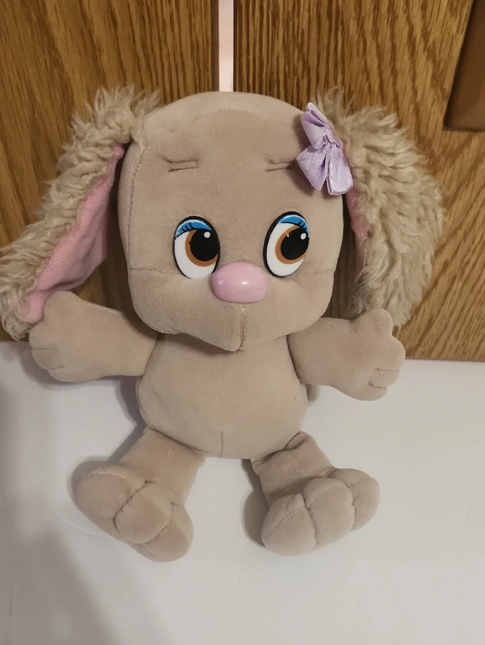 Vintage Tonka Pound Puppy With Floppy Ears And Purple Bow